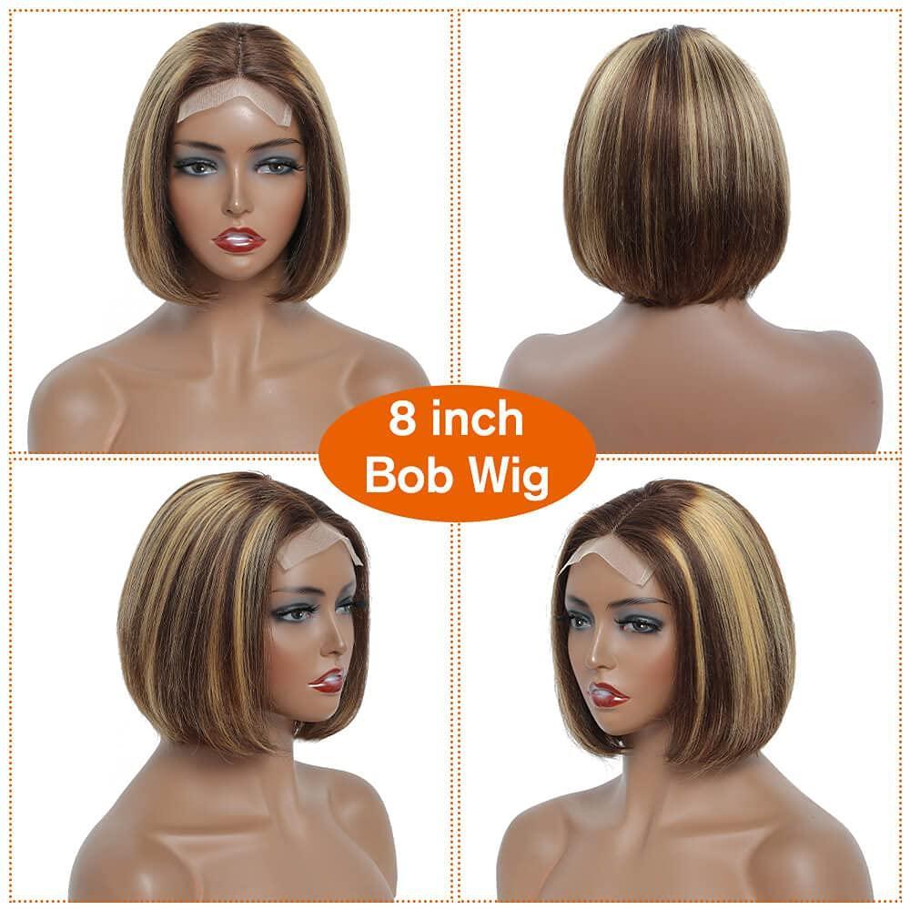 P4/27 14A T Lace BOB Wig Straight